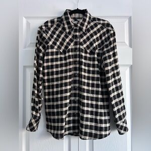 Milton Menasco x Street & Saddle Colt Gingham Linen Cotton Western Barn Shirt.